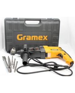 Купить Перфоратор электрический Gramex HRH-980 (980Вт,0-1300об/мин,0-5500уд/мин,3,3Дж,3 реж,SDS+) кейс (1/4) 4195  в E-mobi