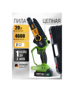 Купить Пила цепная аккумуляторная PROCRAFT PKA45 20В 6 8&amp;#39;&amp;#39; (2 АКБ 1,5 Ач+ЗУ +2 Шина+2 Цепи) Кейс PKA45-2b-c  в E-mobi