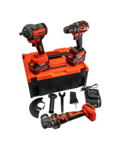 Купить Набор KINGQUEEN 3 пред, 2 АКБ 21В, (УШМ 125мм, Гайковерт 500Нм, Шуруповерт 50Нм) KQ-TS313  в E-mobi