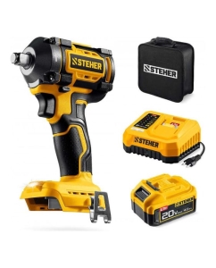 Купить Бесщеточный ударный гайковерт STEHER 20 В, 500 Н·м, 1 АКБ LMS (4 А·ч), сумка CWB-500-41 в E-mobi