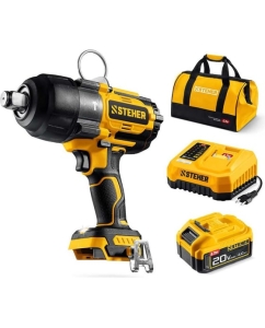 Купить Бесщеточный ударный гайковерт STEHER 20 В, 1000 Н·м, 1 АКБ LMS (4 А·ч), сумка CWB-1000-41 в E-mobi