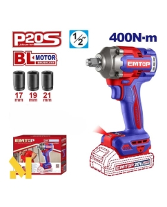Купить Аккумуляторный ударный гайковерт emtop ECIWL20401 в E-mobi