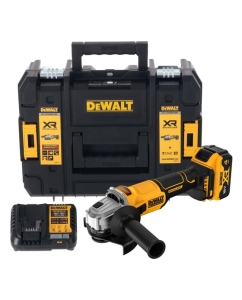 Купить Аккумуляторная угловая шлифмашина DEWALT DCG407M1T, 18 В, 125 мм, 9000 об/мин, с 1 АКБ 4 Ач и ЗУ, в кейсе TSTAK () DCG407M1T-QW в E-mobi