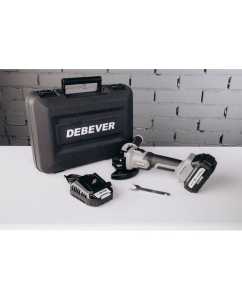 Купить Угловая шлифмашина аккумуляторная Debever с бесщёточным двигателем, 125 мм, 20В, 3000 -10000 об/мин, 2,2 кг; в компл. АКБ 4,0 а/ч; з/у 2,0 а/ч DBE-9322BKIT  в E-mobi