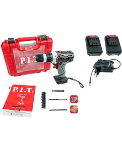 Купить Дрель аккумуляторная P.I.T. (18В, 30Нм, 2ск., 2 Li-Ion акк. 1,5Ач, быстрозарядое устр-во, кейс) PSR18-D1 NEW в E-mobi