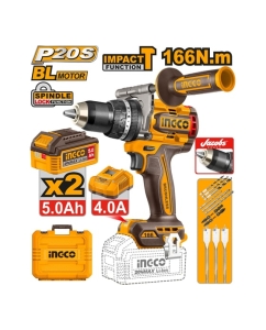 Купить Бесщеточный ударный шуруповерт INGCO 20В, 166 Нм, б/щ (4) INDUSTRIAL CIDLI201668  в E-mobi