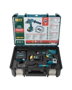 Купить Дрель-шуруповерт аккумуляторный FIT бесщеточный 20,0 В, 0-500/2000 об/мин, 100 Нм, Li-Ion 4,0 Ач, 2 ч., рез. накл., кейс 79904  в E-mobi