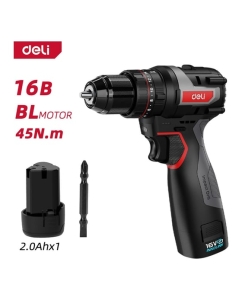 Купить Профессиональный бесщеточный ударный шуруповерт DELI DE-CZ16-1A2 (1 АКБ, 16В х2 Ач + ЗУ, 45Нм, сумка) 168689 в E-mobi