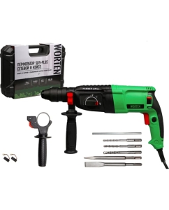 Купить Перфоратор WORTEN SDS-plus сетевой в кейсе с набором 5 буров и зажимным патроном 850Вт КА-90000713 в E-mobi