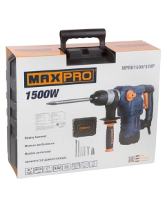 Купить Перфоратор демонтажный MAX-PRO 1500 Вт, 0-850 об/мин, 5,5 Дж, 3 режима, Д/Б/М-42/32/13, 5,2 кг, SDS-PLUS, антивибрационная ручка, резиновые вставки, р 85094  в E-mobi