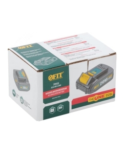 Купить Батарея аккумуляторная FIT 20 В, Li-Ion, 2,0 Ач, 0,4 кг, индикатор заряда, коробка 79935  в E-mobi