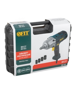 Купить Гайковерт электрический FIT450 Вт, 2800 об/мин, 4200 уд/мин, 400 Нм, БС щеток, рез. накл., 2,3 кг , коробка 80127  в E-mobi
