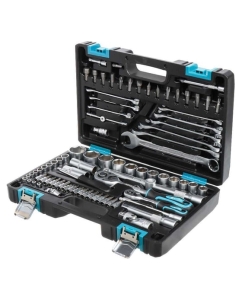 Купить Набор слесарных инструментов BARTEX 1/2, 1/4, 6-гранный, сталь, кейс, 82 пр 319901 в E-mobi