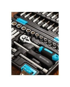 Купить Набор слесарных инструментов Bartex Pro, 1/4, 6-гранный, сталь, кейс, 57 предметов 319904  в E-mobi