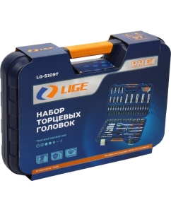 Купить Набор торцевых головок 6-гранный LIGE 1/2" 1/4" 97 пр. в кейсе LG-S1097 398921  в E-mobi