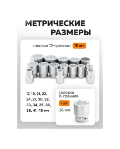 Купить Набор инструментов FORSTIME 21 предмет 3/4 6гр 12гр FT-6212-9(63619)  в E-mobi
