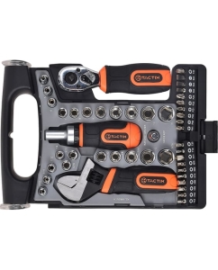 Купить Набор головок 1/4, 3/8, вставок и ключа разводного TACTIX из 46-ти предметов 900155 в E-mobi