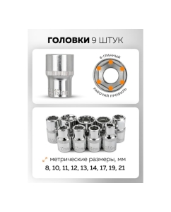 Купить Набор инструментов 10 предметов ISMA 1/2 (6гр.) -4104-5(63397) ISMA-4104-5(63397)  в E-mobi