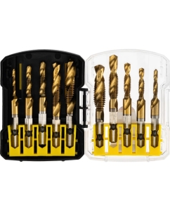 Купить Набор сверл-метчиков KRANZ (М3х1, М4х1, М5х2, М6х2, М8х2, М10х2), Р6М5, титан, 10 шт, KR-91-0699  в E-mobi