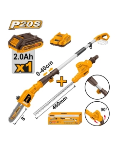 Купить Аккумуляторный телескопический триммер INGCO 20В 2 в 1 CPTS201681  в E-mobi