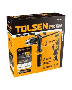 Купить Дрель ударная TOLSEN Industrial 850 Вт, 13 мм, 0-3000 об/мин, 0-48000 уд/мин, 220 В 79506  в E-mobi
