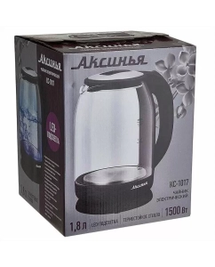 Купить Чайник электрический Аксинья КС-1017 1.8 л черный, прозрачный  в E-mobi