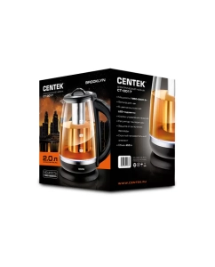 Купить Чайник электрический Centek CT-0017 2 л черный, прозрачный  в E-mobi