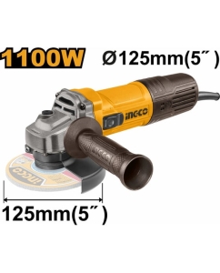 Купить Угловая шлифовальная машина INGCO INDUSTRIAL 1100 Вт, 125 мм AG110028  в E-mobi