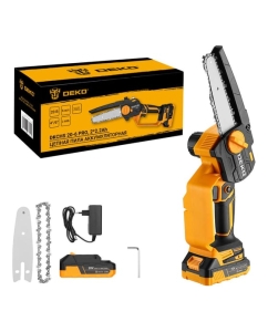 Купить Пила цепная аккумуляторная DEKO DKCHS 20-6 PRO, 4 и 6, 20В, 2x2.2Ач, 2 шины и 2 цепи 083-2011  в E-mobi