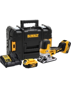 Купить Аккумуляторный лобзик DEWALT DCS335P2, 18 В, 3200 ход/мин, 26 мм, с 2 АКБ 5 Ач и ЗУ, в кейсе TSTAK DCS335P2-QW  в E-mobi