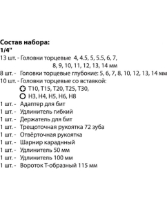 Купить Набор головок торцевых с трещоткой 1/4 40 шт CR-V кейс КОБАЛЬТ 923-965  в E-mobi