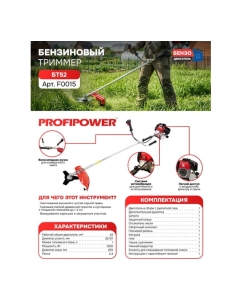 Купить Триммер бензиновый Profipower БТ52 (2 коробки - мотор + штанга) F0015  в E-mobi