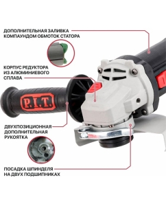 Купить Шлифмашина угловая электрич. P.I.T. (1000Вт, 125мм, 3500-11000, М14, компаунд, подшипник) PWS125-C12  в E-mobi