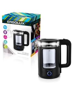 Купить Чайник электрический ERGOLUX ELX-KG08-C02 1,8 л черный в E-mobi