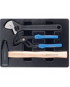 Набор инструментов (переставные клещи, разводной ключ и молоток, ложемент, 3 предмета) KING TONY 9-90103PP02 | emobi