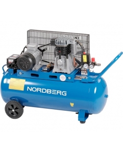 Купить Поршневой компрессор NORDBERG с ременной передачей, 220 В, ресив. 100 л, 390 л/мин NCE100/390 в E-mobi