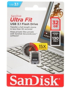 Память USB Flash 32 ГБ SanDisk Ultra Fit [SDCZ430-032G-G46] | emobi