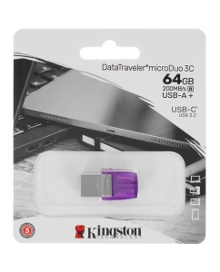 Память OTG USB Flash 64 ГБ Kingston DataTraveler MicroDuo 3C [DTDUO3CG3/64GB] | emobi