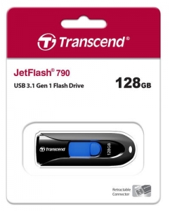 Память USB Flash 128 ГБ Transcend JetFlash 790K [TS128GJF790K] | emobi