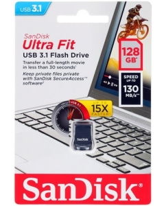 Память USB Flash 128 ГБ SanDisk Ultra Fit [SDCZ430-128G-G46] | emobi