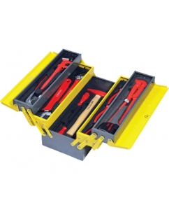 Раскладной ящик с инструментами для сантехников IZELTAS металлический, 28 предметов, 190х420х200 8420005028 | emobi