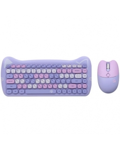 Купить Клавиатура+мышь беспроводная DEXP Purple Kitten фиолетовый в E-mobi