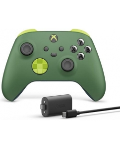 Купить Геймпад беспроводной Microsoft Xbox Wireless Controller (Remix Special Edition) + Play & Charge Kit зеленый в E-mobi