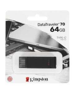 Память OTG USB Flash 64 ГБ Kingston DataTraveler 70 [DT70/64GB] | emobi