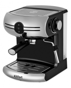 Кофеварка рожковая Kitfort КТ-7257 серебристый | emobi