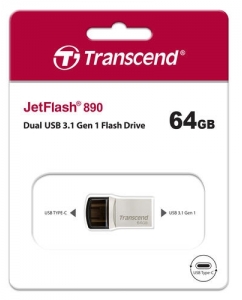 Память OTG USB Flash 64 ГБ Transcend JetFlash 890 [TS64GJF890S] | emobi