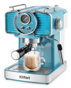 Кофеварка рожковая Kitfort КТ-7125-2 голубой | emobi