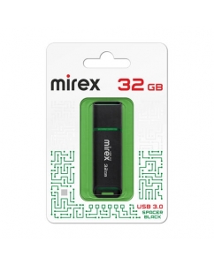 Память USB Flash Mirex SPACER Type-A, USB 3.0, 32 Gb, пластик, черный | emobi