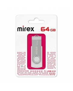 Память USB Flash Mirex SWIVEL Type-A, 2.0, 64 Gb, пластик, белый | emobi