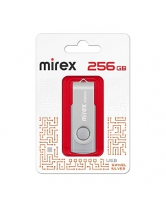Память USB Flash Mirex SWIVEL Type-A, USB 2.0, 256 Gb, пластик+сталь, серебро | emobi